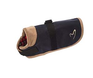 Gor Pets Edinburgh Wax Dog Coat 41cm (16 in) Navy - Water-Resistant, Fleece-Lined, Adjustable Fit, Durable Country-Style Jacket