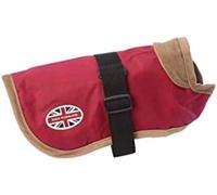 Gor Pets Edinburgh Wax Dog Coat 46cm (18 in) Red - Water-Resistant, Fleece-Lined, Adjustable Fit, Durable Country-Style Jacket