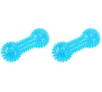 Gor Pets Flex Squeaky Dumbbell Dog Chew Toy Durable 15.5 cm, Assorted colour (Pack of 2)