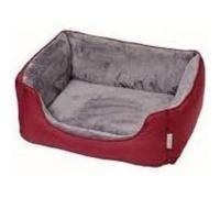 Gor Pets Ultima Dog Bed with Supports - Removable Washable Bed Cover - Linen Calming Dog Bed - Small (48 X 48 X 52 cm) - Wine