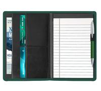Gorbado A5 Padfolio Business Portfolio Folder,Junior Size Document Folder Organizer, Padfolio with Interior Pocket and Pen Loop, 5 x 8 Writing Pad Included, Dark Green