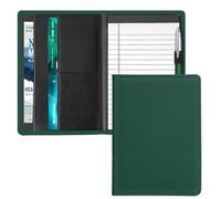 Gorbado A5 Padfolio Business Portfolio Folder,Junior Size Document Folder Organizer, Padfolio with Interior Pocket and Pen Loop, 5 x 8 Writing Pad Included, Dark Green