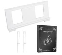 Gorbado Music Stand. Compatible with Yamaha PSR/YPT/KB/P/DGX Series Keyboard Music Score Stand, Keyboard Sheet Music Stand with 2 Acrylic Book Clips & 1 Sheet Music Folder,White