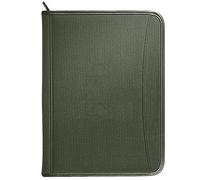 Gorbado Zippered Portfolio Organizer/ A4 Refillable Lined Writing Notepad Folder Case/Fabric-Covered Padfolio Binder with Interior Storage Pocket for Men Women.Dark Olive