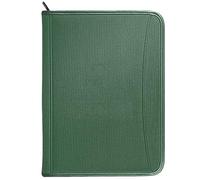 Gorbado Zippered Portfolio Organizer/ A4 Refillable Lined Writing Notepad Folder Case/Fabric-Covered Padfolio Binder with Interior Storage Pocket for Men Women.Green