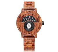 GORBEN Compass Turntable Men's Wooden Watch Lightweight Handmade Natural Wood Watches for Men Quartz Sports Watch Gift Box (# GORBEN-281)