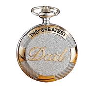 GORBEN Engraved Pocket Watch to My Dad Analog Quartz Fob Watch Chain Pendants Clock Gift with Box