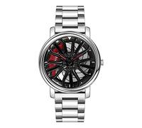 GORBEN Men's Creative 3D Car Wheel Rotating Wrist Watch, silver1, Fashion