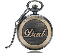 GORBEN Mens Dad Pocket Watches Vintage Quartz Fob Watches with Chain Fob Pendent for Men Daddy Birthday Father's Day Gifts + Box
