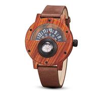 GORBEN Men's Natural Wood Quartz Watch with Compass Handmade Lightweight Watch with Gift Box, Gorben146, Strap
