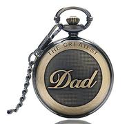 GORBEN Pocket Watch with Chain Dad Gifts Vintage Roman Numerals Quartz Man Watch from Duaghter or Son with Box, Bronze, vintage for dad
