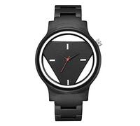 GORBEN Wooden Watches Inverted Geometric Triangle Zebra Ebony Wood Watch Mens Women Creative Quartz Wristwatch Hand-made (#Gorben320)