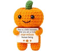 Gorbgle Pumpkin Emotional Crochet Support Gifts, Inspirational Birthday Gifts for Women, Funny Emotional Support Crochet Plush Decor for Men Mom Dad Husband Daughter Sister Best Friend Coworker