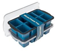 GORCI Ice Cube Tray For Freezer, 16 Large 1/2 Cub Cubes, Silicone Ice Trays For Freezer With Lid, Heavy-duty, Sturdy and Easy to Demold, Suitable for whisky, coffee, Herbs, Purees, 2-Pack