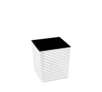 Gordanluk Low Flowerpot Rattan Designed Flowerpot with removable liner large plant pots indoor large plant pots outdoor plant pot flower pots (White, 30 x 31 cm)