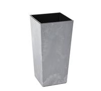 Gordanluk Tall planter Concrete effect plant pot Designed Flowerpot with plant riser extra large plant pots indoor plant pots outdoor flower pot (Concrete Effect Grey, 19 x 36cm)