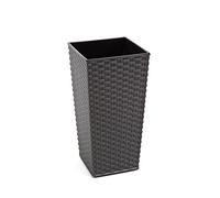 Gordanluk Tall planter rattan plant pot Designed Flowerpot with plant riser extra large plant pots indoor plant pots outdoor flower pot (Grey, 25 x 46.5 cm)