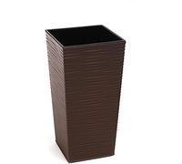 Gordanluk,Tall plastic flowerpot, Textured Flowerpot with internal riser, plant pots indoor, garden planters white, black, grey, brown (Brown, 40 x 40 x 75cm)
