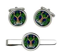 Gordon Highlanders, British Army Cufflinks and Tie Clip Set