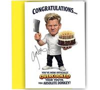 Gordon Ramsay Autograph Birthday Card Reproduction Inspired Funny Chef Humour Overcooked Youth Joke Cooking Television Fan Greeting Card C5 With Envelope no2065