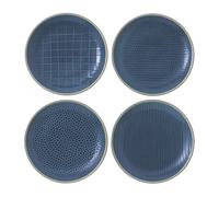 Gordon Ramsay Royal Doulton 40034503 Maze Grill 400345032 3cm Side Plate Set of 4 Blue, Porcelain, Stoneware
