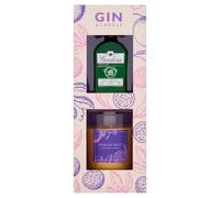 Gordon’s London Dry Gin Gift Set - 5cl Miniature with 150g Passion Fruit Scented Candle - Premium Gift Box for Christmas & Birthdays by Blue Tree Gifts
