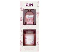 Gordon’s Pink Gin Gift Set - 5 ordon’s Pink Miniature with 150g Juniper & Strawberry Scented Candle - Lovely Gift for Her by Blue Tree Gifts