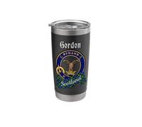 Gordon Scottish Clan Badge & Tartan Stainless Steel Insulated Tumbler