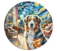 Gordon Setter 1000 Pieces Jigsaws Pet Dog Round Jigsaw Jigsaw Puzzles Creative Challenging Puzzles 1000pcs (67.5x67.5cm)