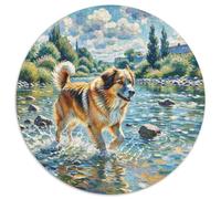 Gordon Setter 1000 Pieces Jigsaws Pet Dog Round Jigsaw Jigsaw Puzzles for Adults & Kids Unique Challenge Games 1000pcs (67.5x67.5cm)