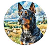 Gordon Setter 1000 Pieces Jigsaws Pet Dog Round Puzzles Jigsaw Puzzles for Adults & Kids Unique Challenge Games 1000pcs (67.5x67.5cm)