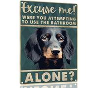 Gordon Setter Dog 12x8 inch excuse me were you attempting to use the bathroom alone - Dog Metal Poster Dog Lover Gift Art Funny Dogs Wall Art Decoration Retro Metal Tin Sign(1528)