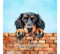 Gordon Setter Dog Art Square Birthday Card
