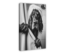 Gordon Setter Dog Bathroom Art Canvas Poster Bedroom Decor Landscape Office Room Decor Gift 20x30inch(50x75cm)