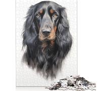 Gordon Setter Dog Jigsaw Puzzles 1000 Pieces for Adults Wooden Puzzles Brain Exercise Challenge Game Entertainment Gifts Teenagers Family Activity 1000pcs (38x26cm)