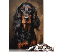 Gordon Setter Dog Jigsaw Puzzles Puzzles for Adults Kids. 1000 Piece Whimsical Challenge Toy Educational Game Home Decoration for Educational Games Gifts 1000pcs (75x50cm)