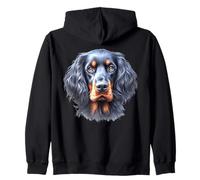 Gordon Setter Dog Portrait Zip Hoodie