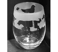 Gordon Setter Frieze Boxed 36cl Stemless Wine/Water Glass