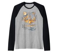 Gordon Setter Howling to The Moon Raglan Baseball Tee