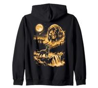 Gordon Setter Howling To The Moon Zip Hoodie