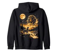 Gordon Setter Howling To The Moon Zip Hoodie