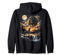 Gordon Setter Howling To The Moon Zip Hoodie