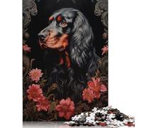 Gordon Setter Jigsaw Puzzles Puzzles for Adults Kids. 1000 Pieces Great Gifts Challenge Toy Educational Game Home Decoration for Adults& Kids Age 14 Years Up 1000pcs (38x26cm)