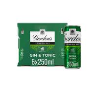 Gordon's Gin & Tonic Premixed Cocktail Can Multipack, 6 x 250 ml