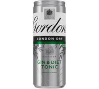Gordon's London Dry Gin & Diet Tonic | 5% vol | 250ml | Juniper & Gin Botanicals | Best Served Chilled from the Can or in a Glass | Ready to Drink