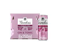 Gordon's Pink Gin and Tonic Can, 250ml, Case of 24 (4x6 Pack)