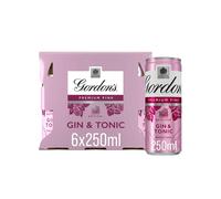 Gordon's Pink Gin & Tonic Premixed Cocktail Can Multipack, 6 x 250 ml