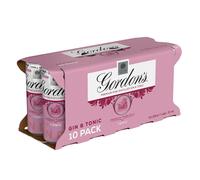 Gordons Premium Pink Distilled Gin Tonic 5 vol 10 x 250ml Can Ready to