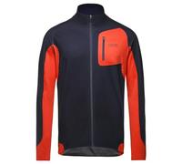 GORE WEAR Men's Long-sleeved Running Shirt, R3, Partial GORE WINDSTOPPER, Orbit Blue/Fireball, M