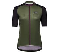 GORE WEAR Women's Breathable Cycling Jersey, Grid Fade 2.0, Fast Moisture Wicking, With Pockets, Short Sleeve Cycling Shirt, Utility Green/Process Purple, 34